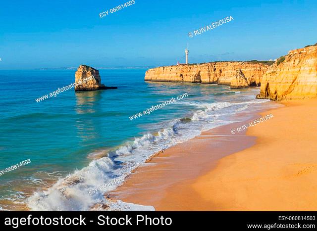 The famous beach of Praia dos Caneiros. This beach is a part of famous tourist region of Algarve