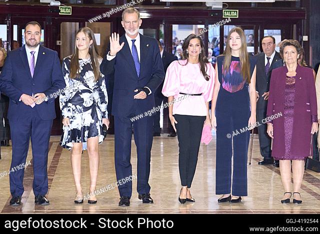 King Felipe VI of Spain, Queen Letizia of Spain, Crown Princess Leonor, Princess Sofia attends '31th Musical Week' closing concert during Princesa de Asturias...