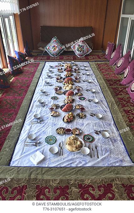 Traditional Kyrgyz welcoming snacks, Sary Mogul, Kygyzstan