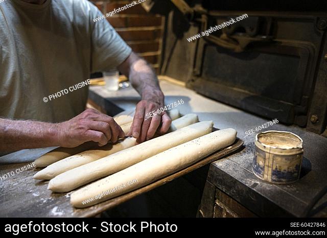 Report Artisan Baker Philippe Pluvinage, preparation of baguette before baking