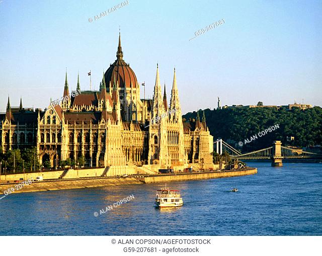River Danube and the Parliament. Budapest. Hungary