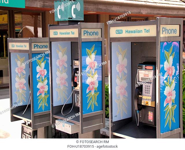 Big Island, Island of Hawaii, HI, Hawaii, Kona International Airport at Keahole, telephone booths
