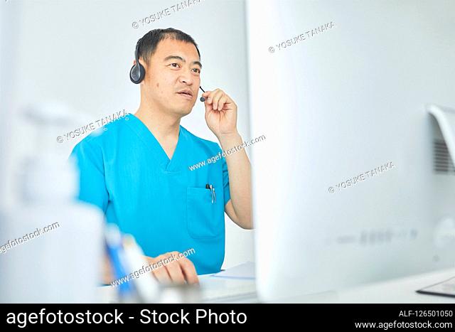 Japanese doctor in the studio