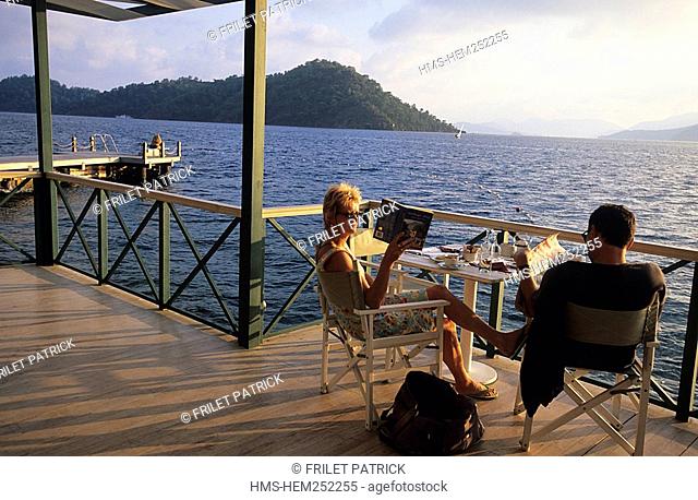 Turkey, Mediterranean region, Lycian Coast, Sundowners, bar restaurant at Gocek