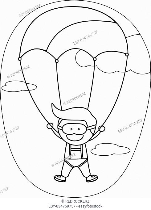 Kids parachute boy