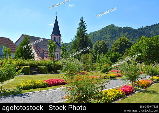 Schwarzwald, Zell am Harmersbach, Parkanlage, Stadtkirche