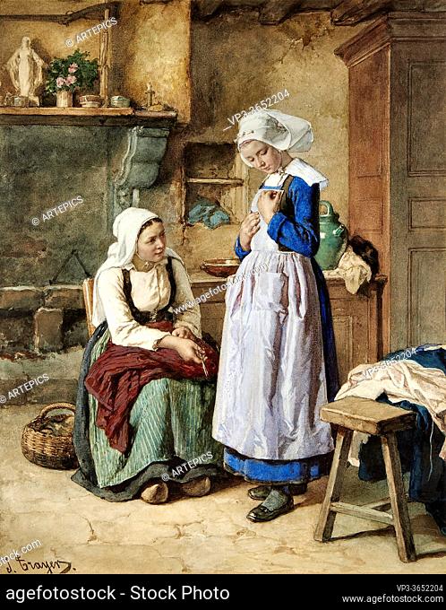 Trayer Jules - the Seamstress - French School - 19th and Early 20th Century