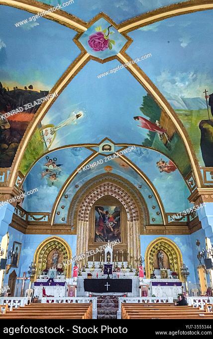 Interior of Saint Michael Maronite Church in Sereel village known also as Siriil, located in Zgharta District in North Governorate of Lebanon