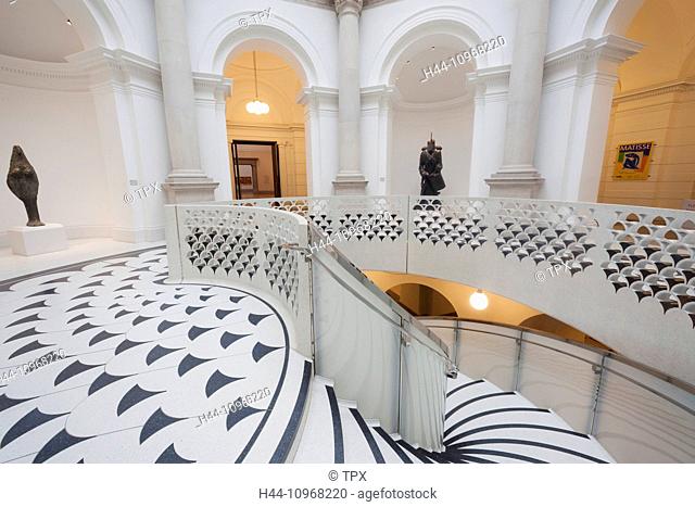 England, Europe, London, Tate Britain, The Main Foyer Spiral Staircase