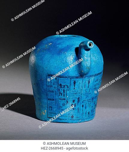 Spouted faience vessel with inscription, XXIst Dynasty, (c1070-c945 BC). Artist: Unknown