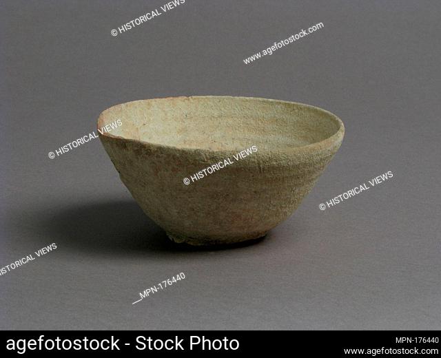 Bowl. Date: 4th-7th century; Geography: Made in Kharga Oasis, Byzantine Egypt; Culture: Coptic; Medium: Earthenware; Dimensions: Overall: 2 1/16 x 4 3/16 in