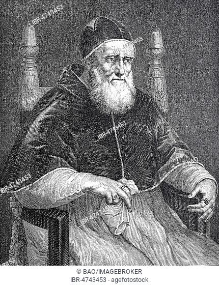 Portrait of Pope Pius II, born Enea Silvio Bartolomeo Piccolomini, 18 October 1405, 14 August 1464, woodcut, Italy