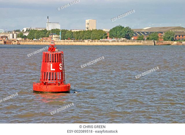 Shippin Buoy on the River Mersey in Liverpool