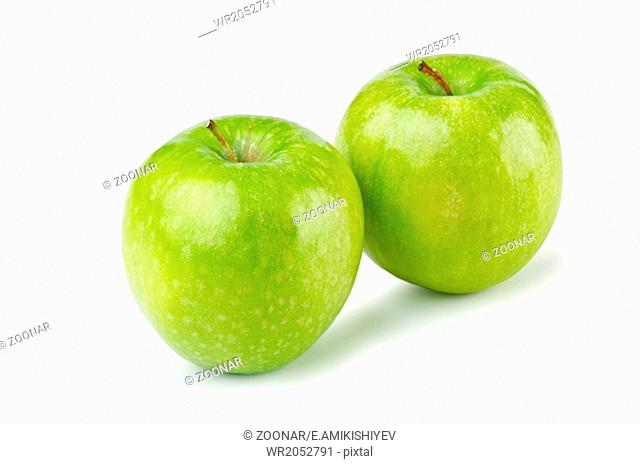Green apples isolated on the white background