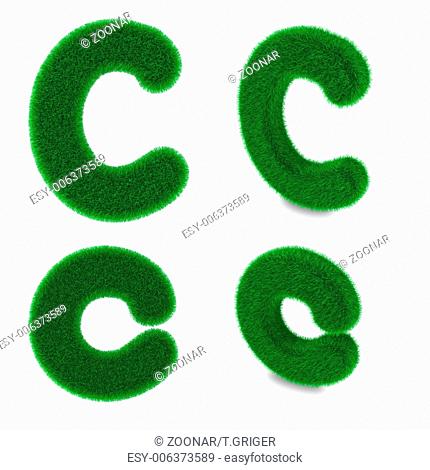 Letter C made of grass