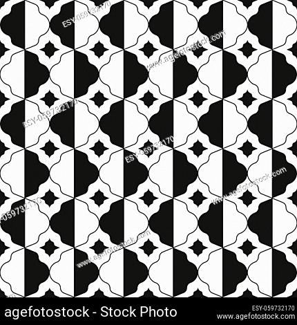 Seamless pattern, various geometric shapes on a white background - Vector illustration