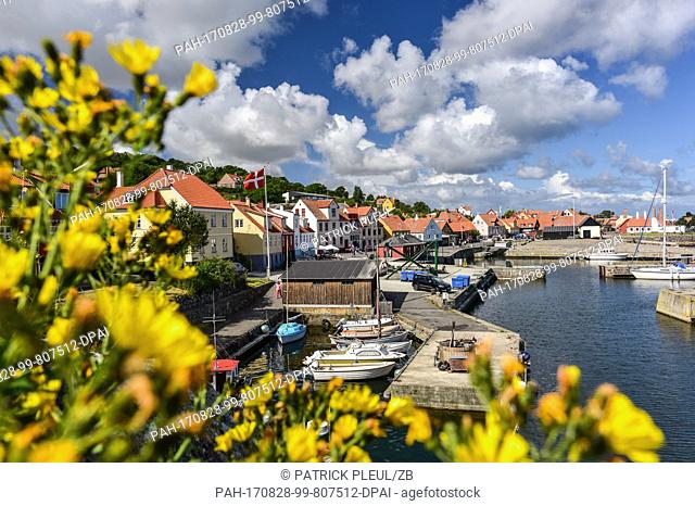 View of the town of Gudhjem on the Danish island Bornholm at the Baltic Sea near Dueodde, Denmark, 21 August 2017. The island of Bornholm and the island group...