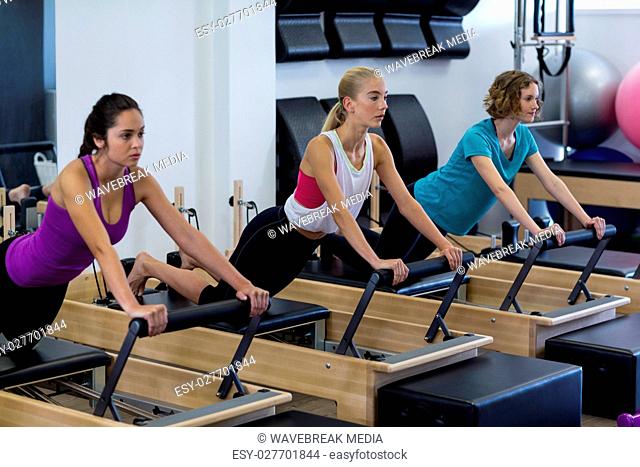Group of women exercising on wunda chair
