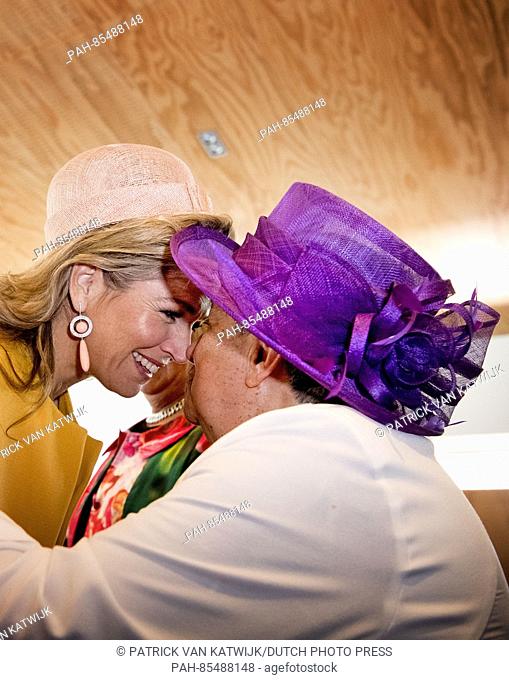 Queen Maxima of The Netherlands visits the Ngai Tuhu Marae for the Powhiri ceremony in Christchurch, New Zealand, 8 November 2016