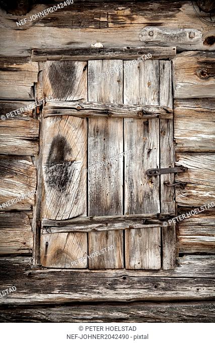 Closed wooden shutter