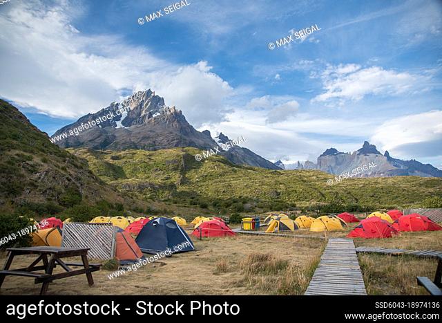 Vertical Zone campground in Torres del Paine National Park, Patagonia