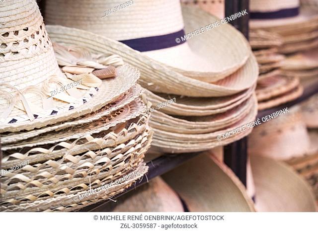 Local cuban straw hats for sale in Havana Cuba