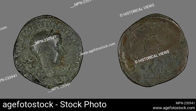 Sestertius (Coin) Portraying Emperor Gordianus - AD 238/244 - Roman - Artist: Ancient Roman, Origin: Roman Empire, Date: 238 AD–244 AD, Medium: Bronze