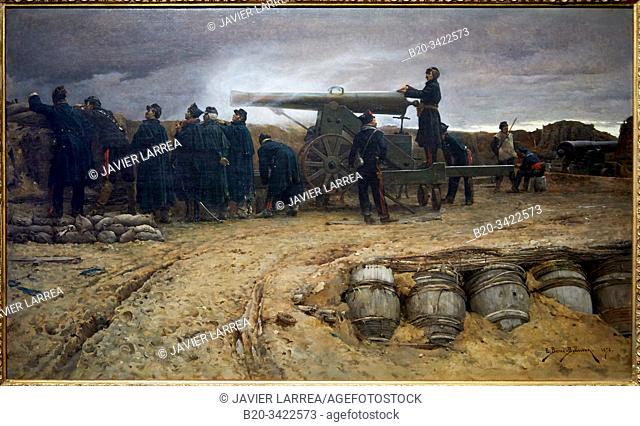 "French piece of heavy artillery during the Siege of Paris, 1870-1871", 1872, Étienne-Prosper Berne-Bellecour, Musée de l’Armée, Hôtel National des Invalides