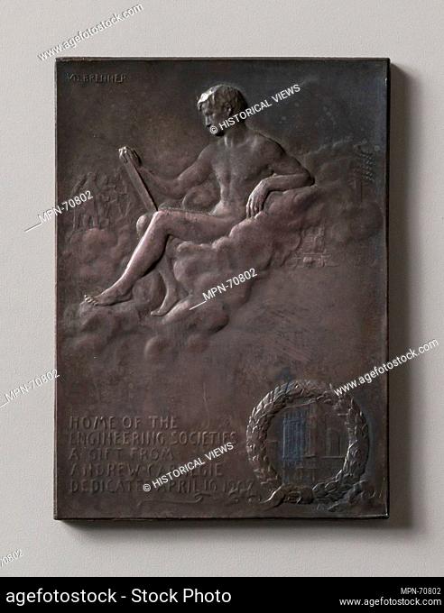 Commemorating the Dedication of the Engineering Societies' New Building. Artist: Victor David Brenner (American (born Lithuania)