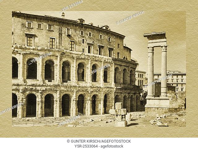 The theatre of Marcellus, Teatro di Marcello, was officially opened in 13 BC, with elaborate games. It offered more than 15, 000 spectators