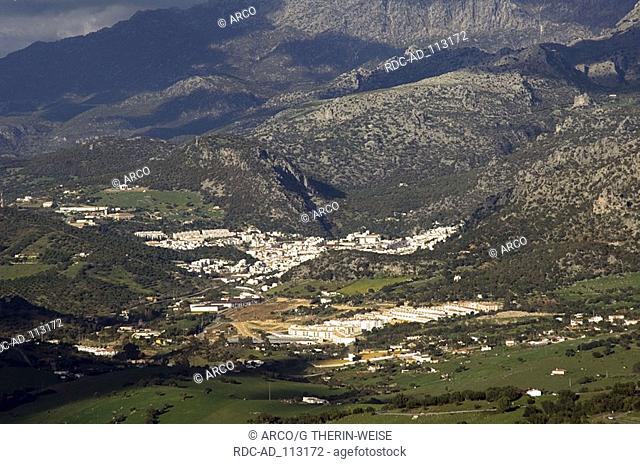 View on Ubrique white villages Pueblos Blancos Andalusia Spain