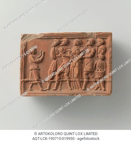 Fire brick with a representation of Suzanna, Fire brick with a representation of Suzanna. Suzanna is led away for stoning
