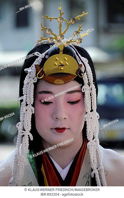 Saio dai, main character of the Aoi Festival, wearing the traditional costume of the Heian Period, Kyoto, Japan, Asia