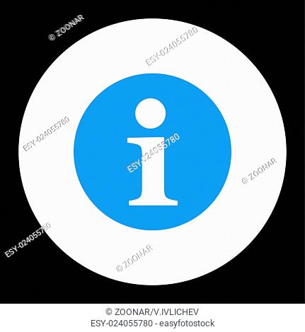 Information flat blue and white colors round button