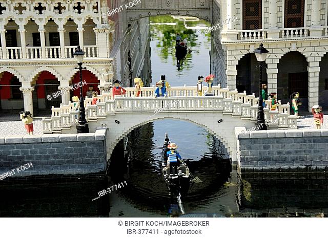 Seufzerbruecke in Venice made of Lego, theme park Legoland, Guenzburg, Germany