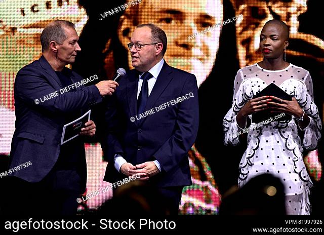 David Naert and Belgian Cynthia Bolingo Mbongo pictured during the 'Sportgala' award show, to announce the sport women and men of the year 2023