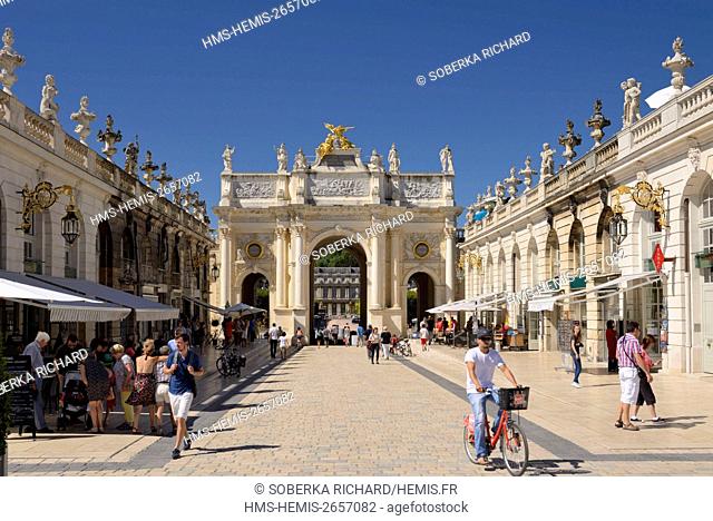 France, Meurthe et Moselle, Nancy, Place Stanislas or former Royal Place built by Stanislas Leszczynski, king of Poland and last Duke of Lorraine in the 18th...