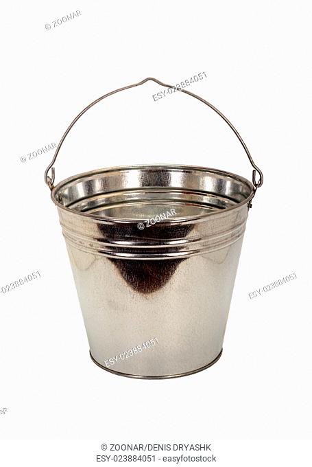 Metallic bucket Isolated on white background