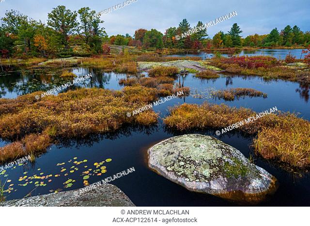 Late autumn at Highland Pond in the Torrance Barrens Dark Sky Reserve in Muskoka near Torrance, Ontario, Canada