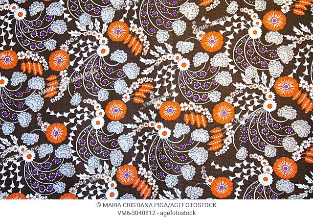 Detail of vintage fabric pattern