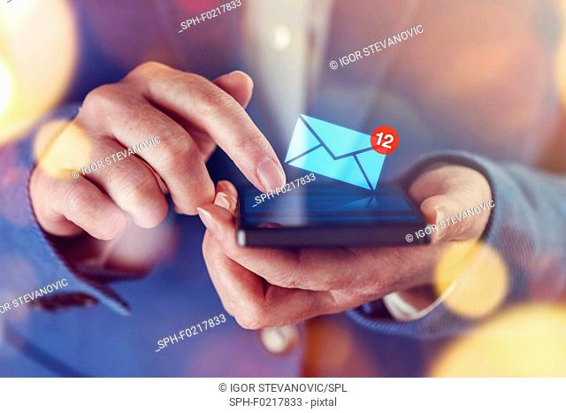 Email notification on smartphone