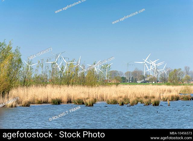 Germany, East Frisia wind turbines near Emden