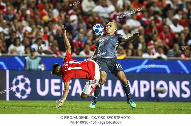 firo: 19.09.2018 Football, Football: Uefa Champions League, CL Season 2018/2019 Group stage, First leg Benfica Lisbon - FC Bayern Munich 0: 2 Muenchen duels...