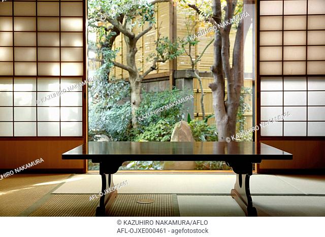 Japanese traditional ryokan interior, Tokyo, Japan