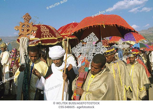 Timkat, Epiphany holiday. Lalibela. Ethiopia
