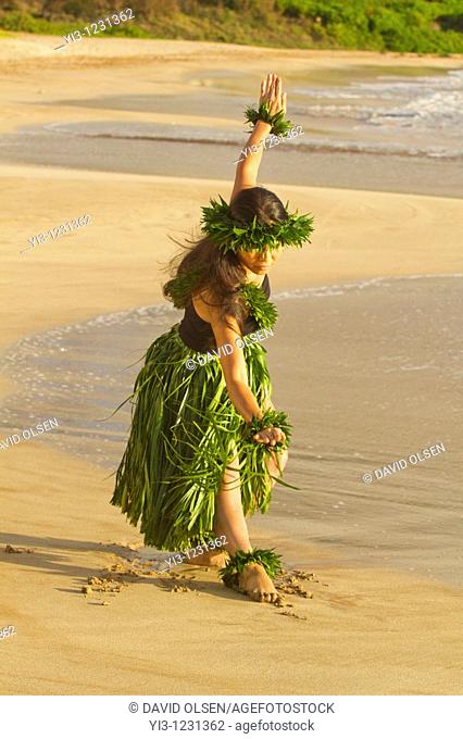 Hula on the beach at Palauea, Maui, Hawaii