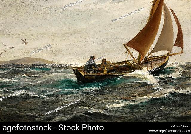 Hemy Charles Napier - with Wind and Tide - off the Dodman-Head Falmouth - British School - 19th Century