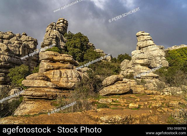 impressive karst landscape of the El Torcal de Antequera nature reserve, Andalusia, Spain