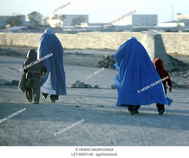 Afghan women wearing burkhas in Kabul. Afghanistan