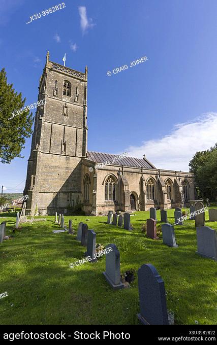 The Norman Church of St Michael the Archangel at Compton Martin in the Mendip Hills Area of Outstanding Natural Beauty, Somerset, England